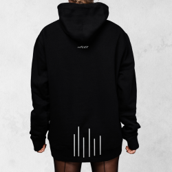 Unisex mikina LIGHTMODE – čierna s reflexnou potlačou