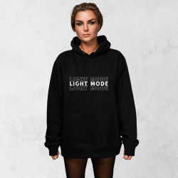 Unisex mikina LIGHTMODE – čierna s reflexnou potlačou