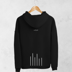 Unisex mikina LIGHTMODE – čierna s reflexnou potlačou