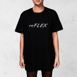 Oversize tričko ReFLEX s reflexnou potlačou – čierna, antracit