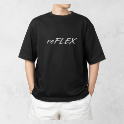 Oversize tričko ReFLEX s reflexnou potlačou – čierna, antracit