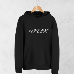 Unisex mikina reFLEX čierna s reflexnou potlačou