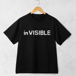 Tričko inVISIBLE oversize s reflexnou potlačou – čierne, antracit