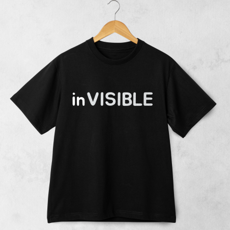 Tričko inVISIBLE oversize s reflexnou potlačou – čierne, antracit