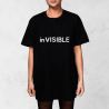 Tričko inVISIBLE oversize s reflexnou potlačou – čierne, antracit