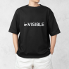 Tričko inVISIBLE oversize s reflexnou potlačou – čierne, antracit