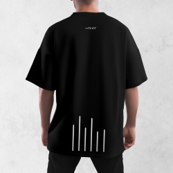 Tričko inVISIBLE oversize s reflexnou potlačou – čierne, antracit