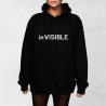 Unisex mikina inVISIBLE s reflexnou potlačou – čierna