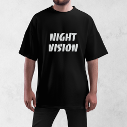 Unisex tričko NIGHT VISION s reflexnou potlačou – oversize