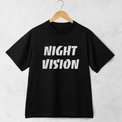 Unisex tričko NIGHT VISION s reflexnou potlačou – oversize