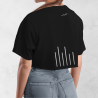 Dámsky croptop NIGHT VISION s reflexnou potlačou – čierny