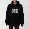 Unisex mikina NIGHT VISION s reflexnou potlačou – čierna