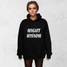 Unisex mikina NIGHT VISION s reflexnou potlačou – čierna