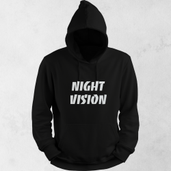 Unisex mikina NIGHT VISION s reflexnou potlačou – čierna