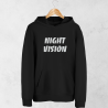 Unisex mikina NIGHT VISION s reflexnou potlačou – čierna