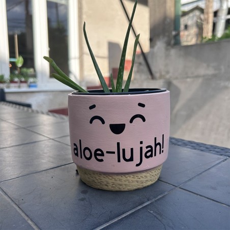 Nálepka na kvetináč - Aloe-lu jah!