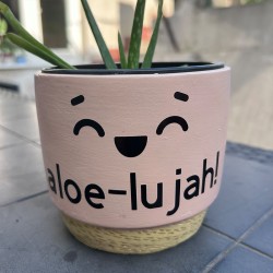 Nálepka na kvetináč - Aloe-lu jah!