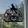 Halloweenska čarodejnica s tekvicami - Nálepka na okno