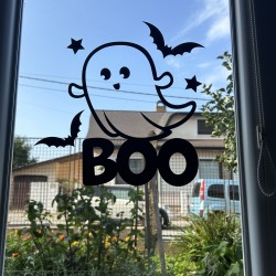 Halloweensky duch "Boo" - Nálepka na okno